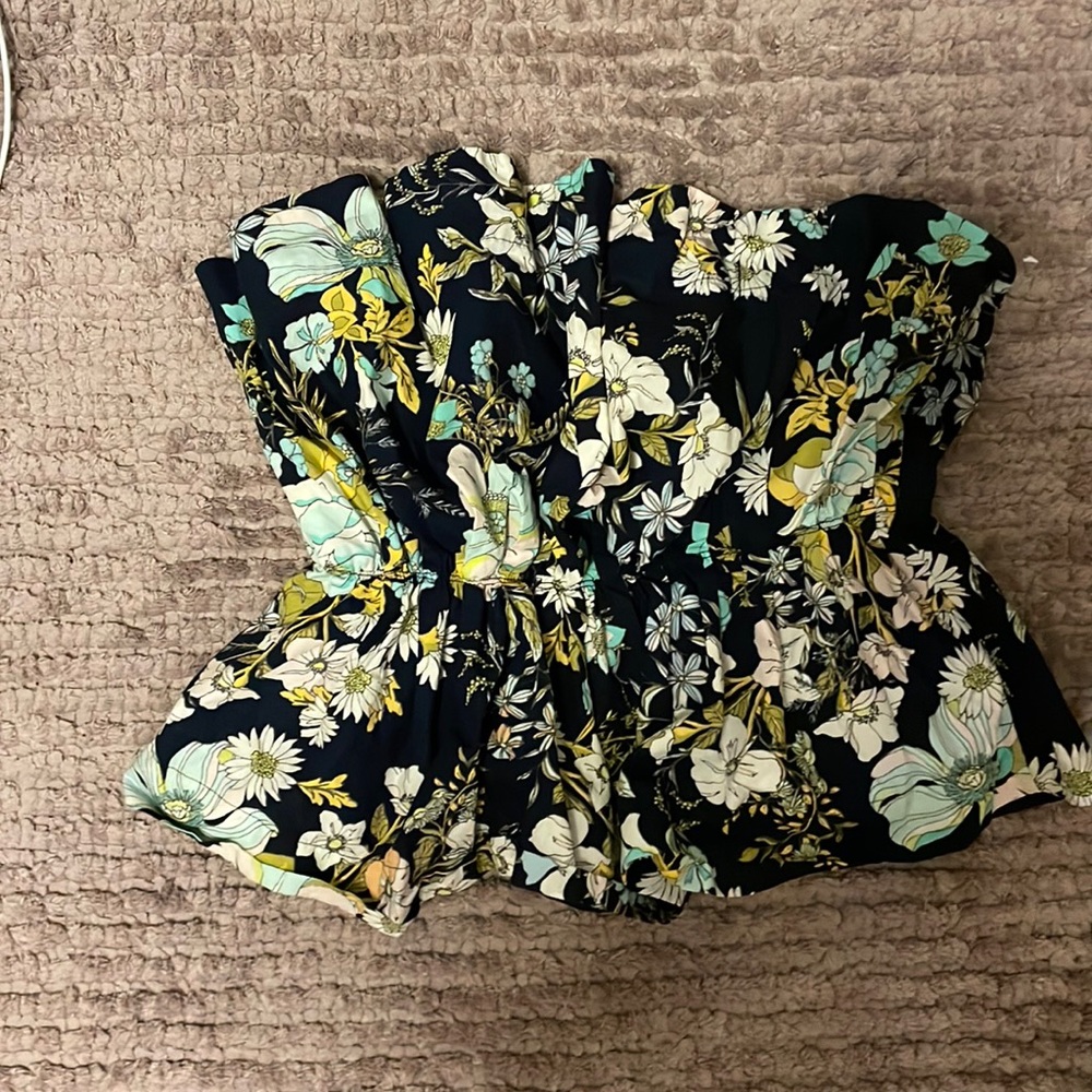 ANTHROPOLOGIE!!!  This beautiful floral top is strapless and from Anthropologie
